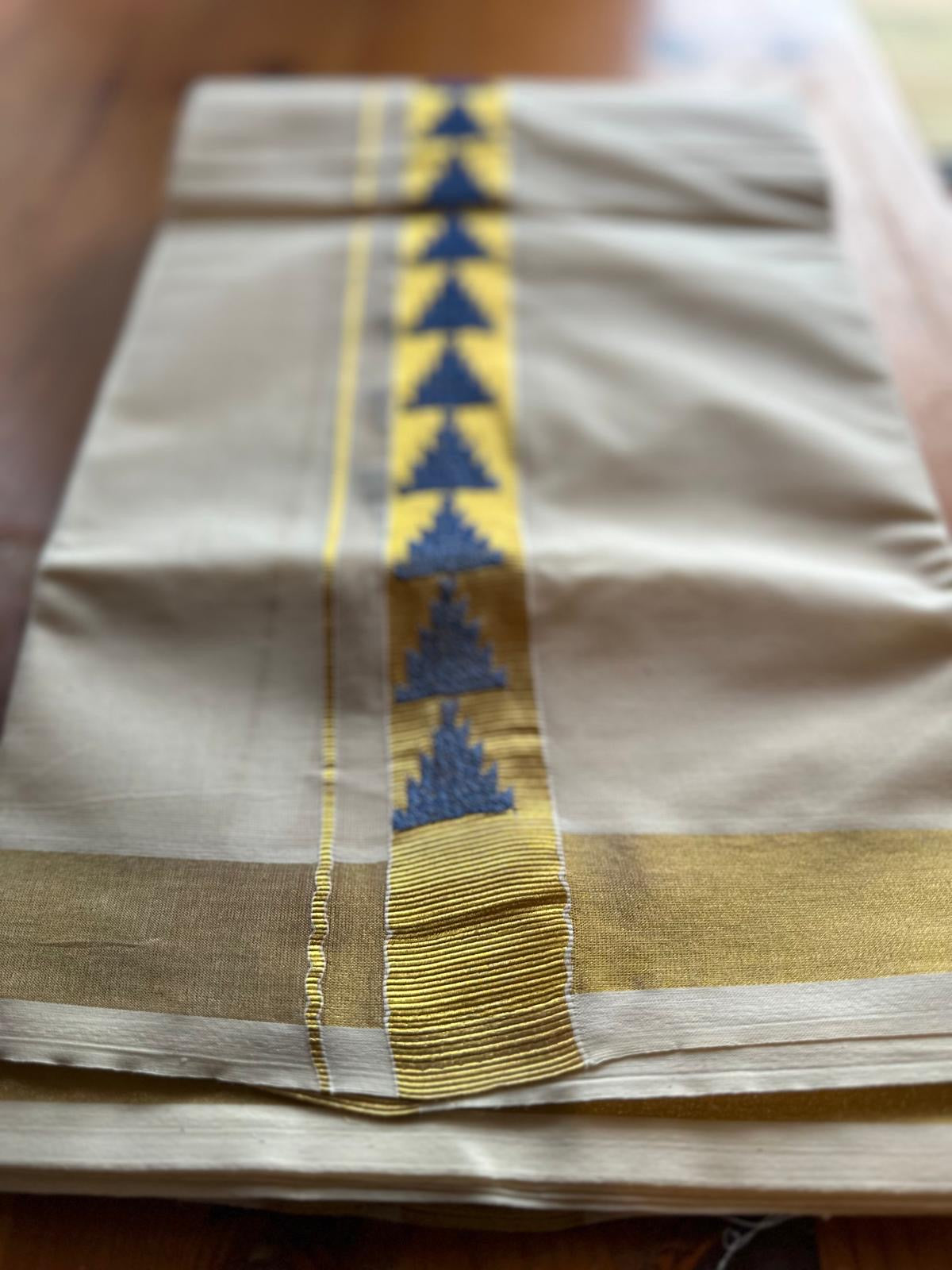 Golden and blue Boarder Dothi