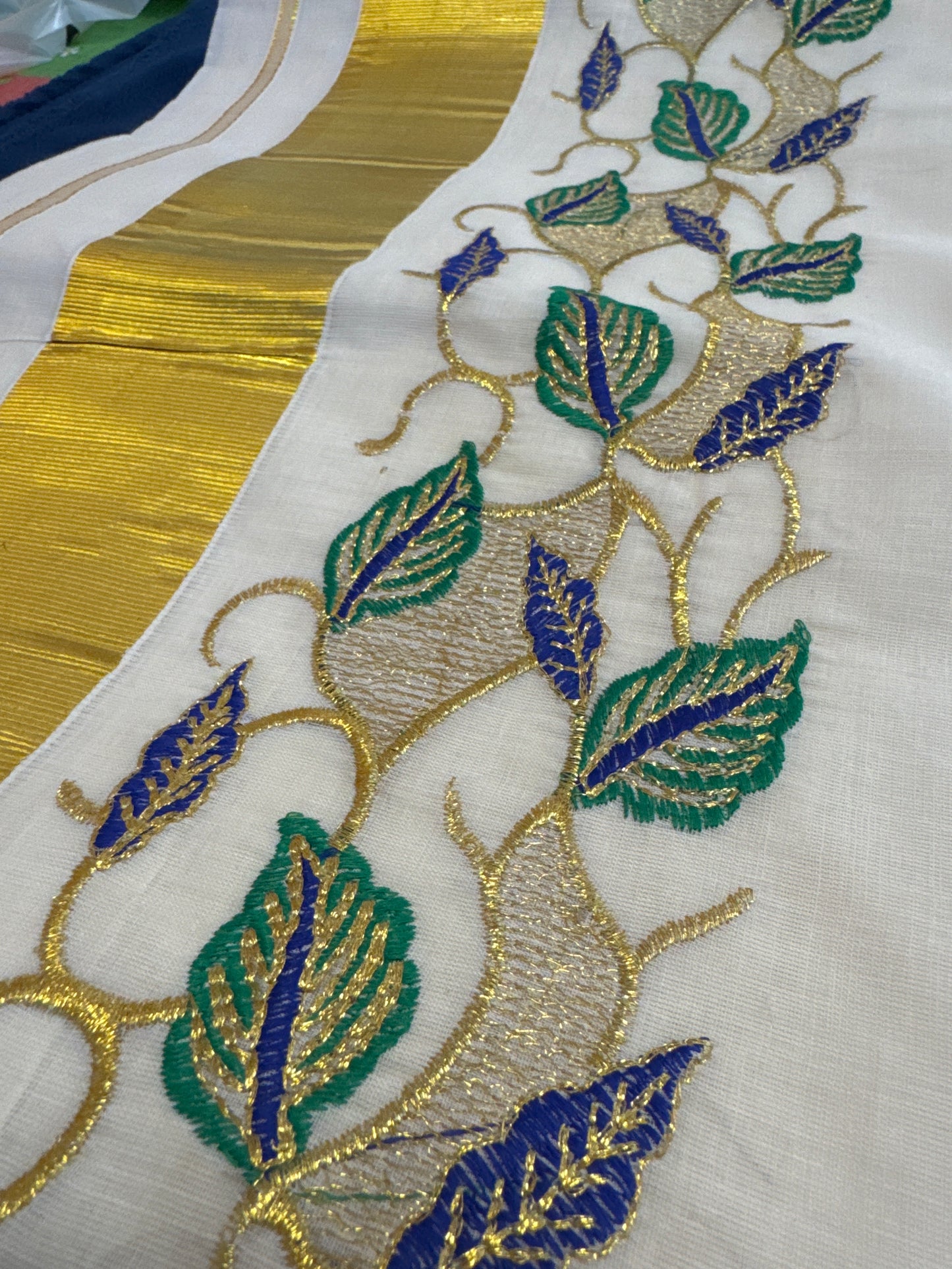 Kerala Saree with embroidery