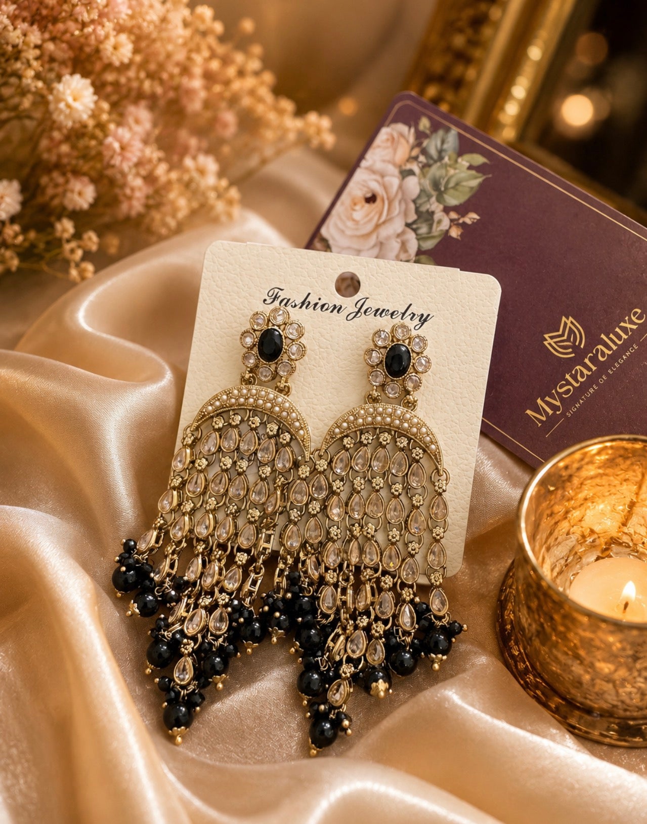 Kundan Chandbali earrings