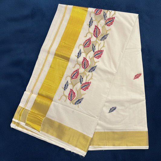 Kerala Saree with embroidery