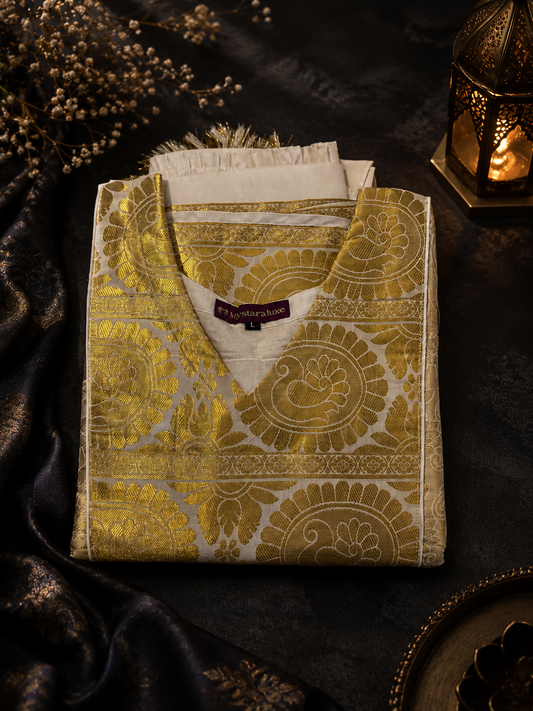 Royal Floral Gold Kasavu Set