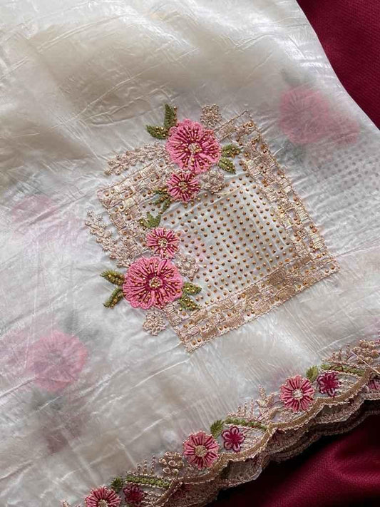 Crushed Silk Saree
