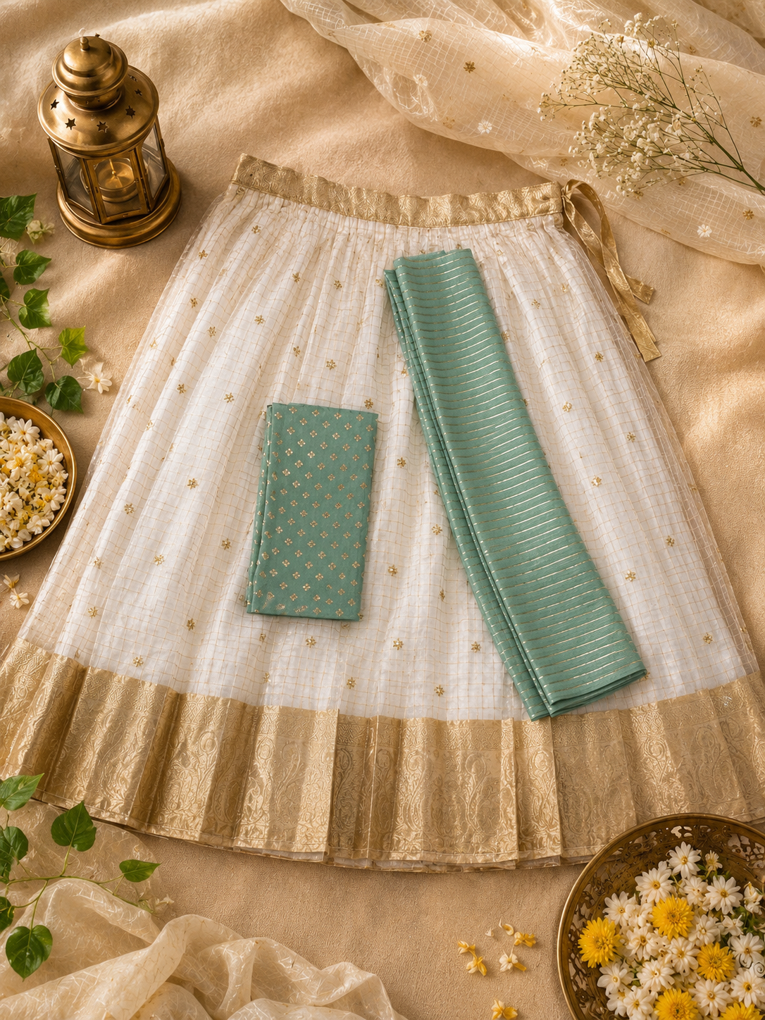 Semi stitched davani set