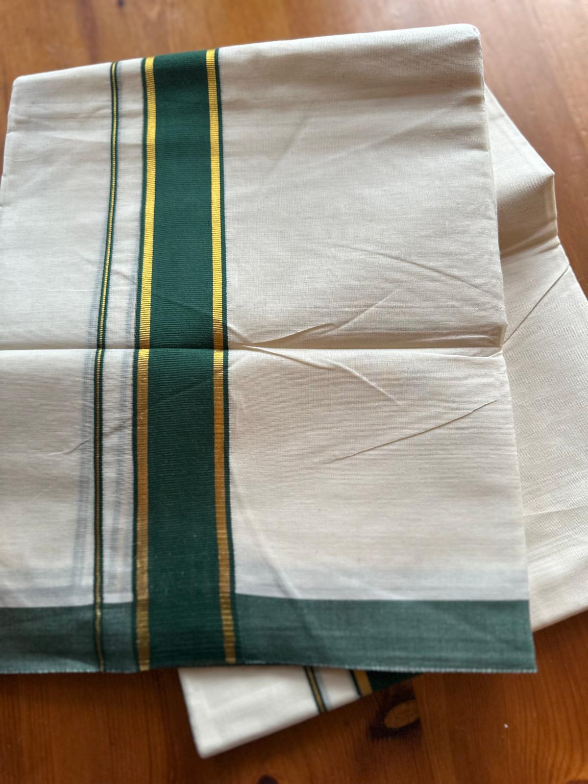 Dothi with green border(double)