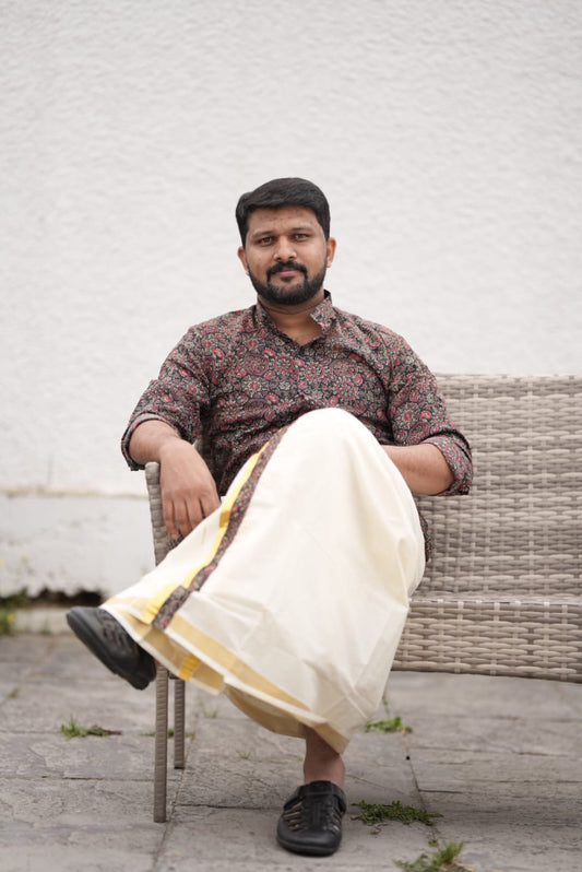 Ajrak Shirt and Mund Combo