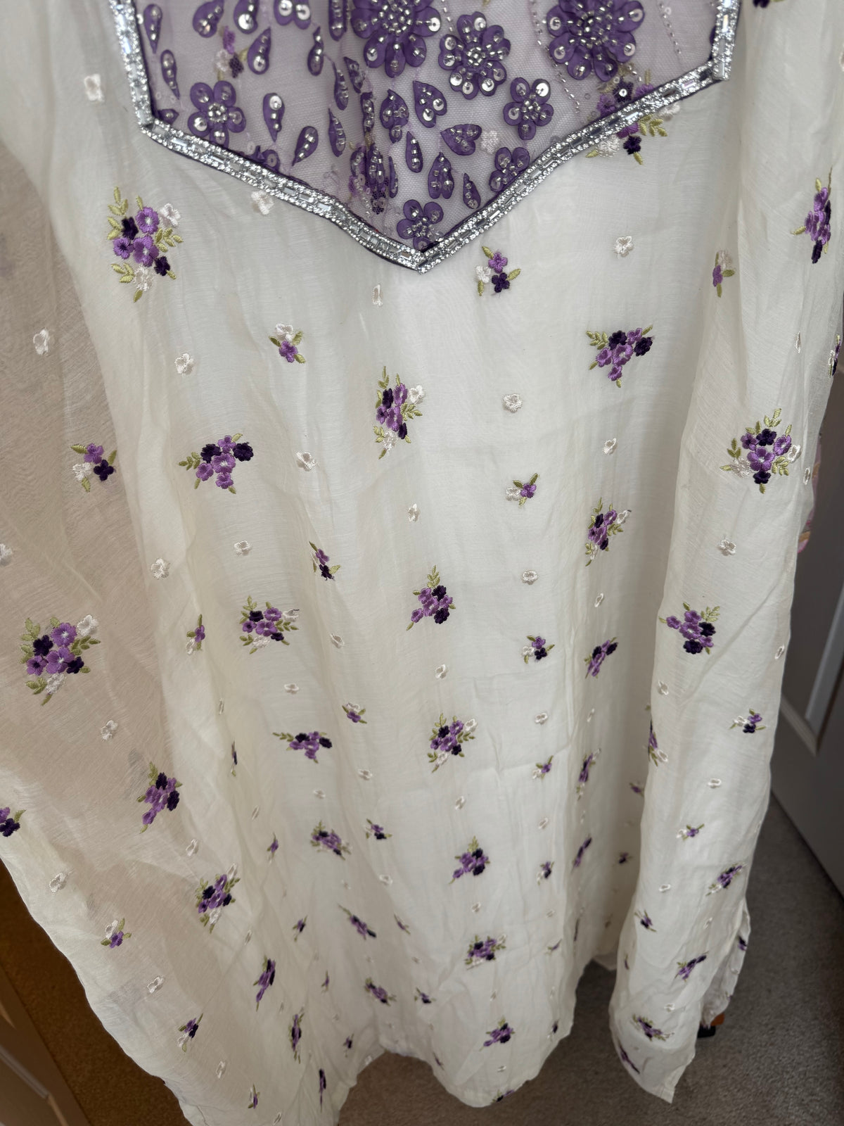 Mulchanderi kaftan dress