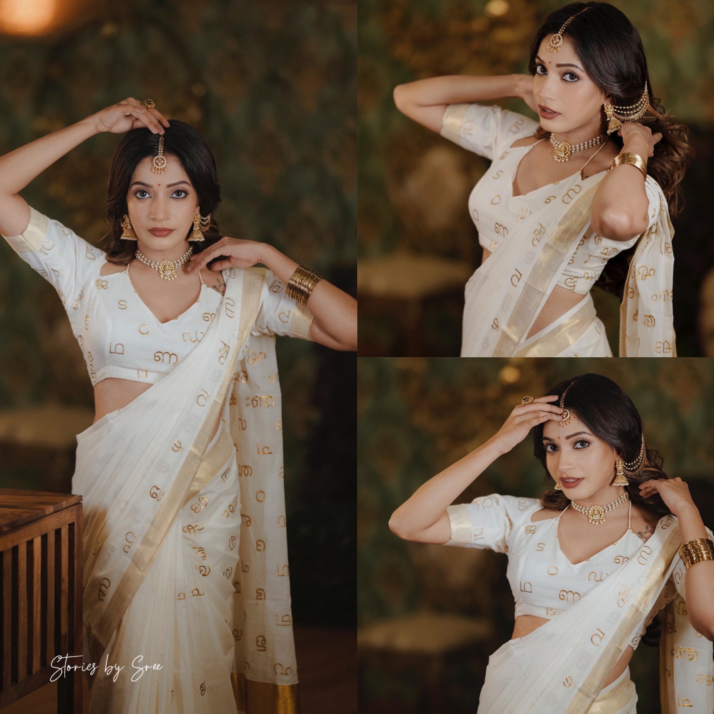 Timeless Malayalam Aksharamala Saree