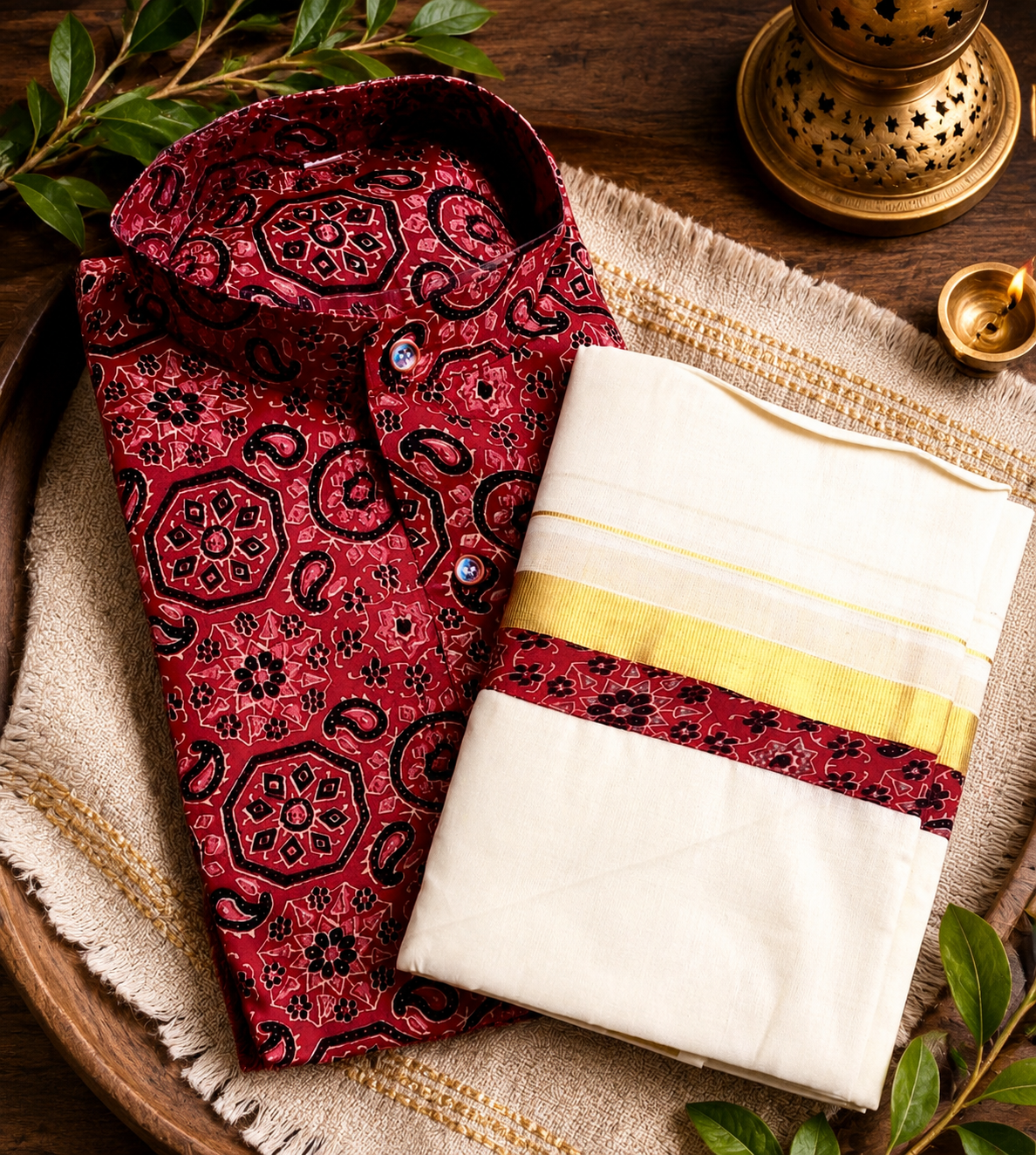 Ajrak Shirt and Mund Combo