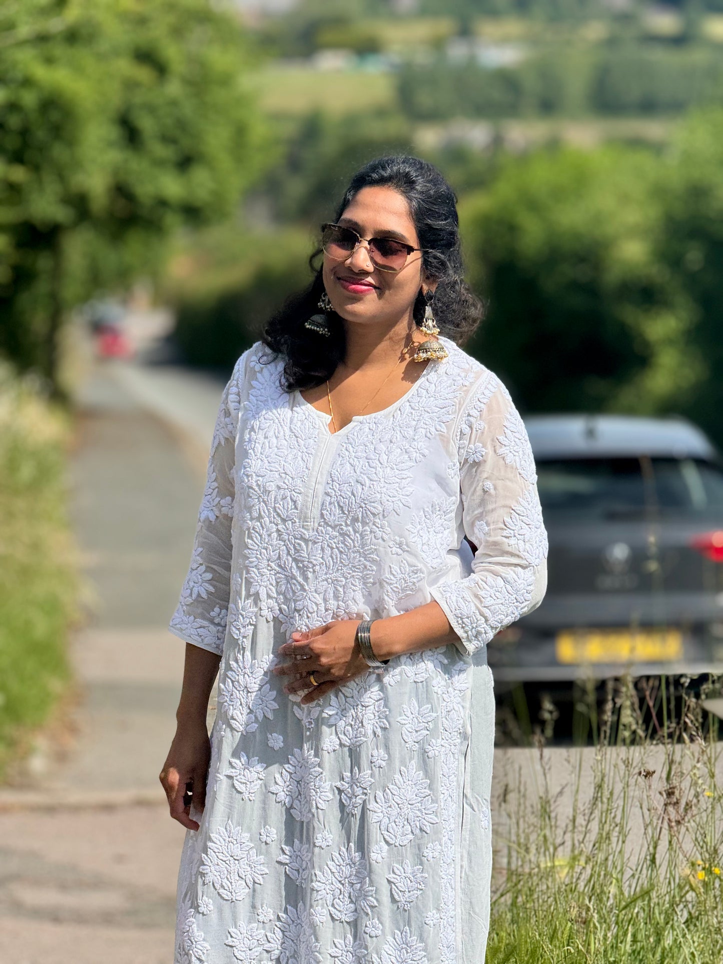 Chikankari Kurti with Pants