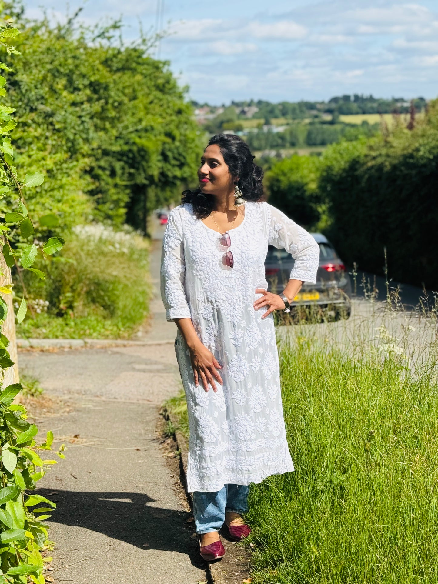 Chikankari Kurti with Pants