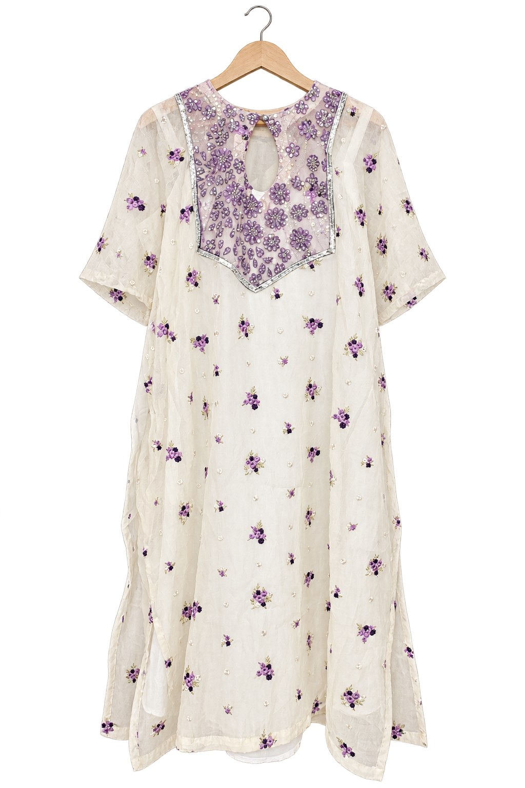 Mulchanderi kaftan dress