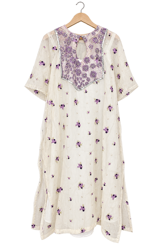 Mulchanderi kaftan dress
